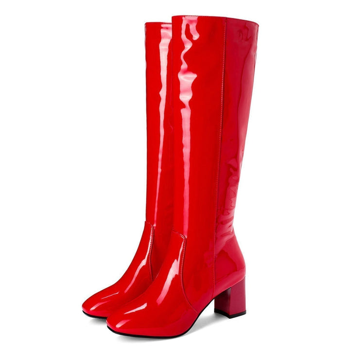 Glänzende Damenstiefel aus Leder - Sophie