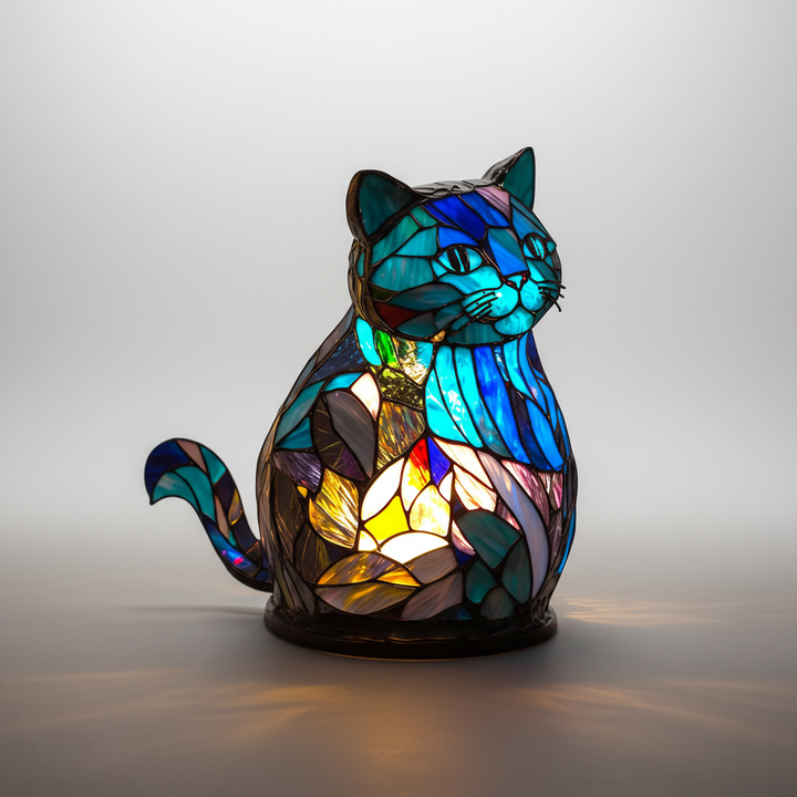 Handgefertigte Mosaiklampe Tierkopf – GleamPaw
