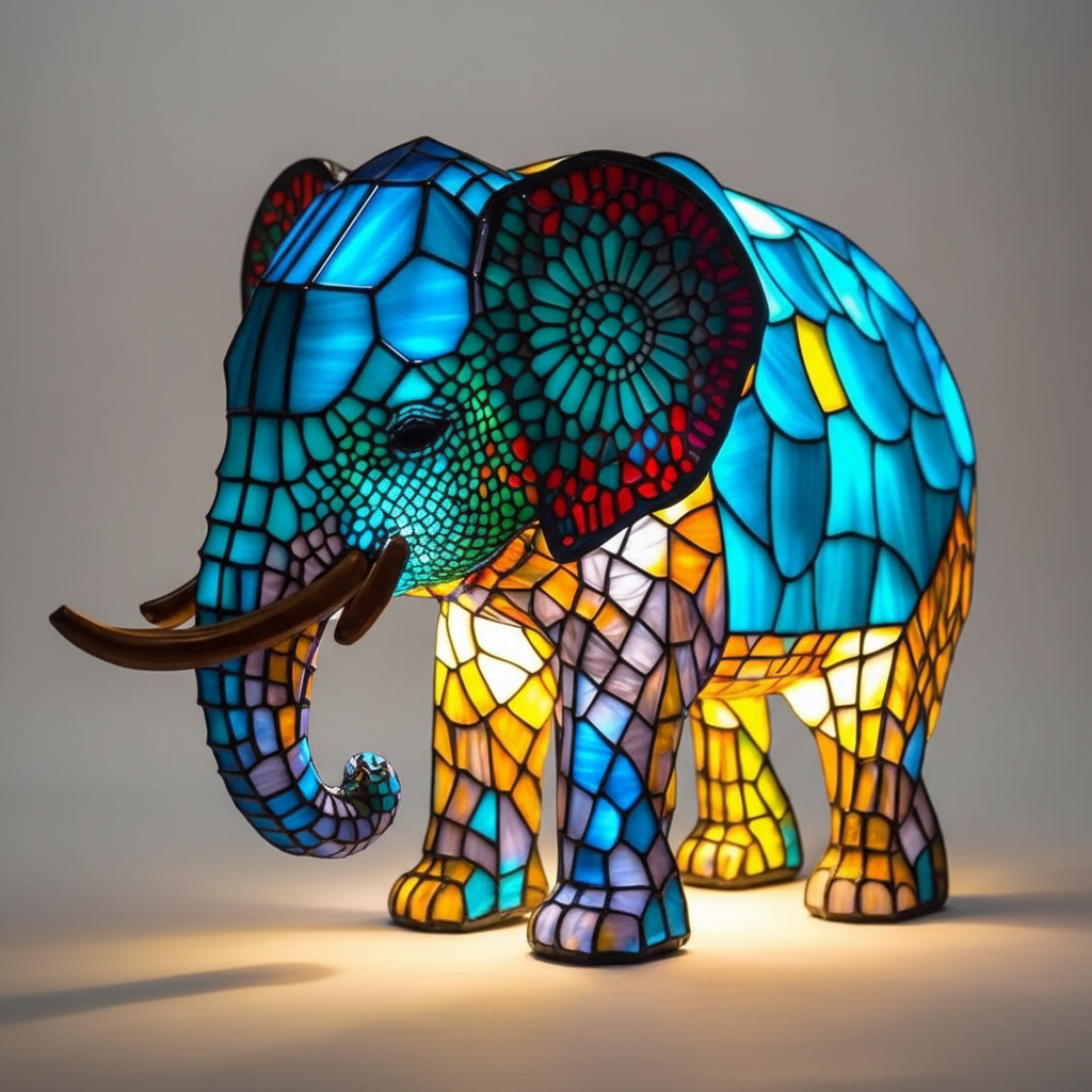 Handgefertigte Mosaiklampe Tierkopf – GleamPaw