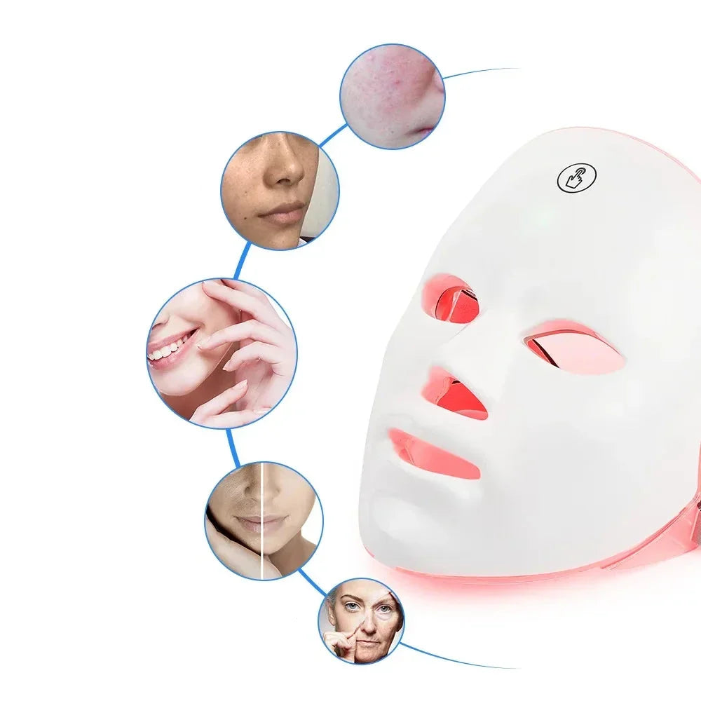 Altersglühen - 7 -Farben -LED -Therapiemaske für Gesichtsaufhebung und Aufhellung