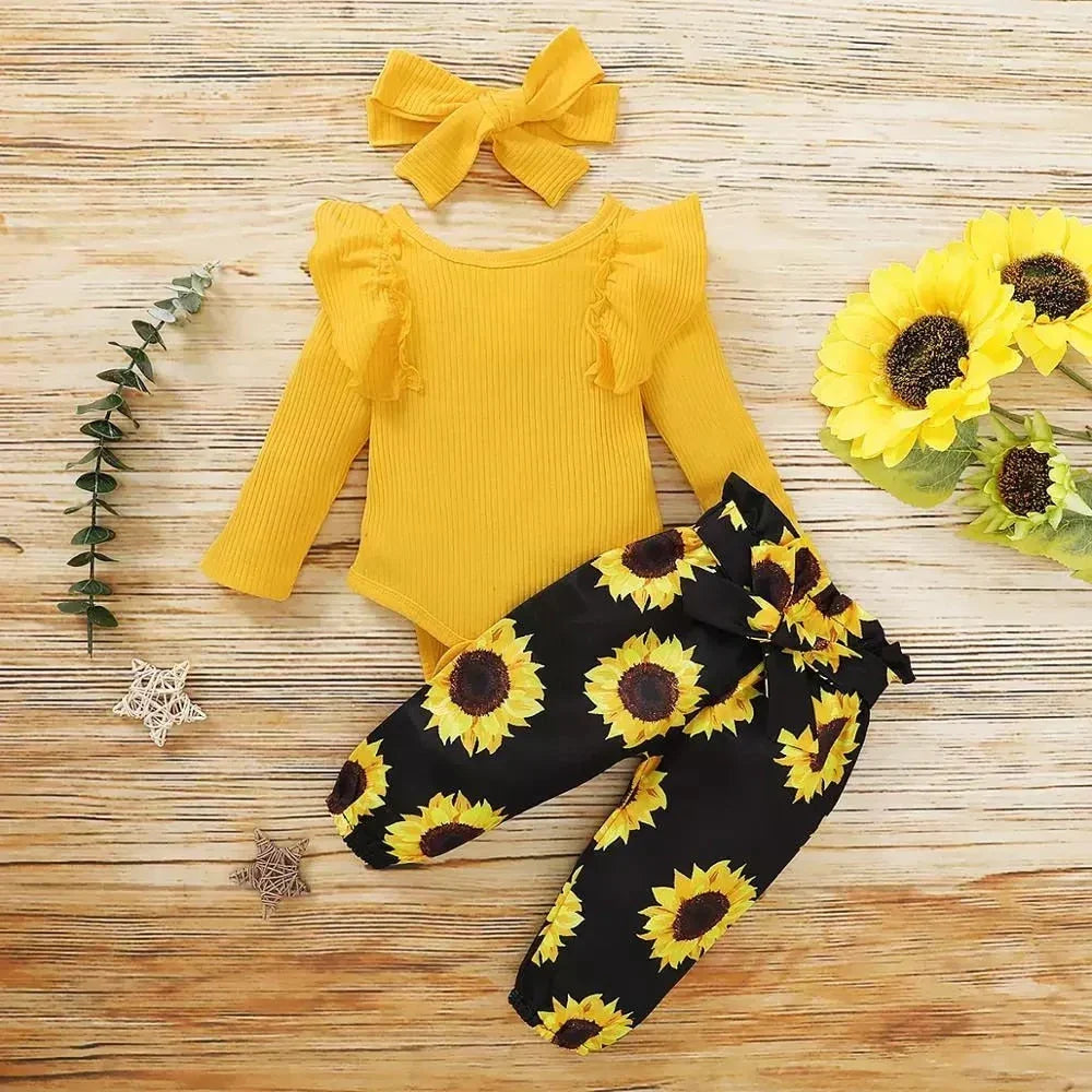 2-teiliges Baby-Outfit mit Sonnenblumenprint – SonnenLächeln