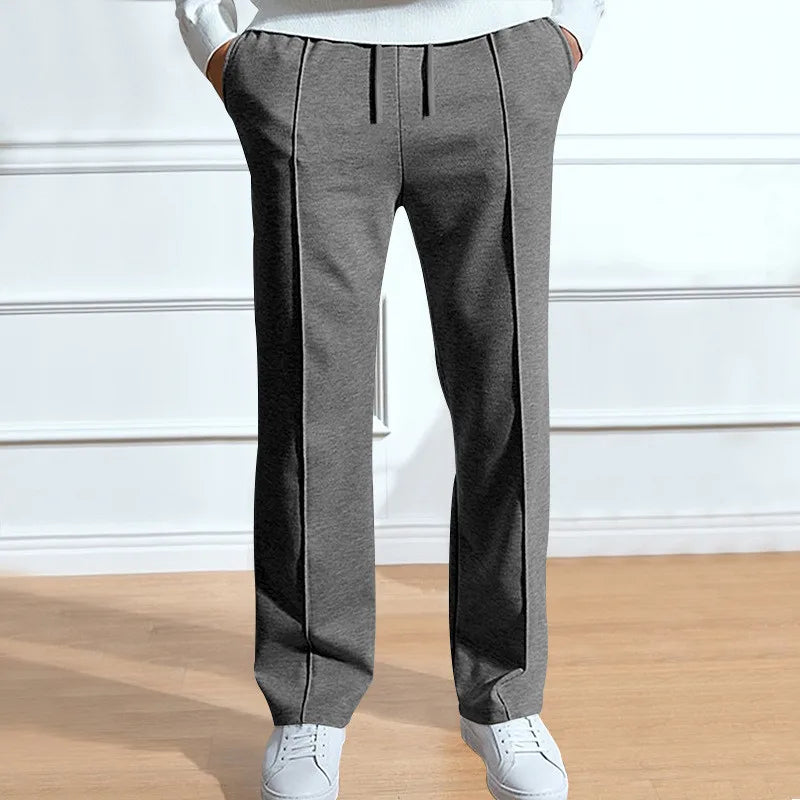 Herren Slim Fit Hose mit Elastischem Kordelzugbund