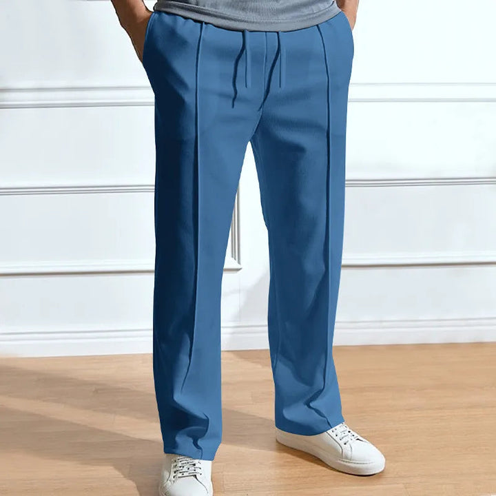 Herren Slim Fit Hose mit Elastischem Kordelzugbund