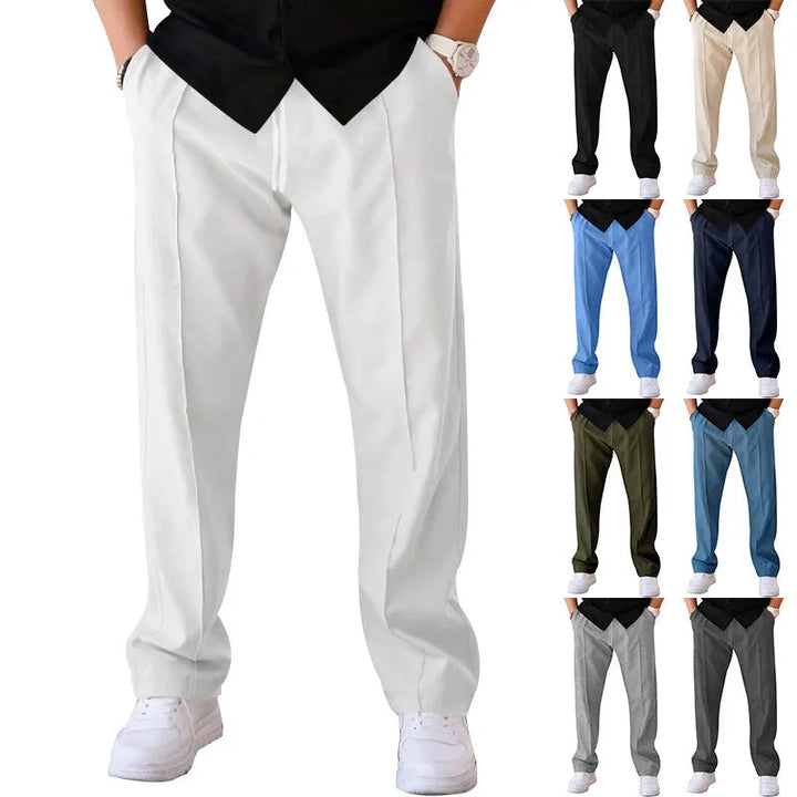 Herren Slim Fit Hose mit Elastischem Kordelzugbund