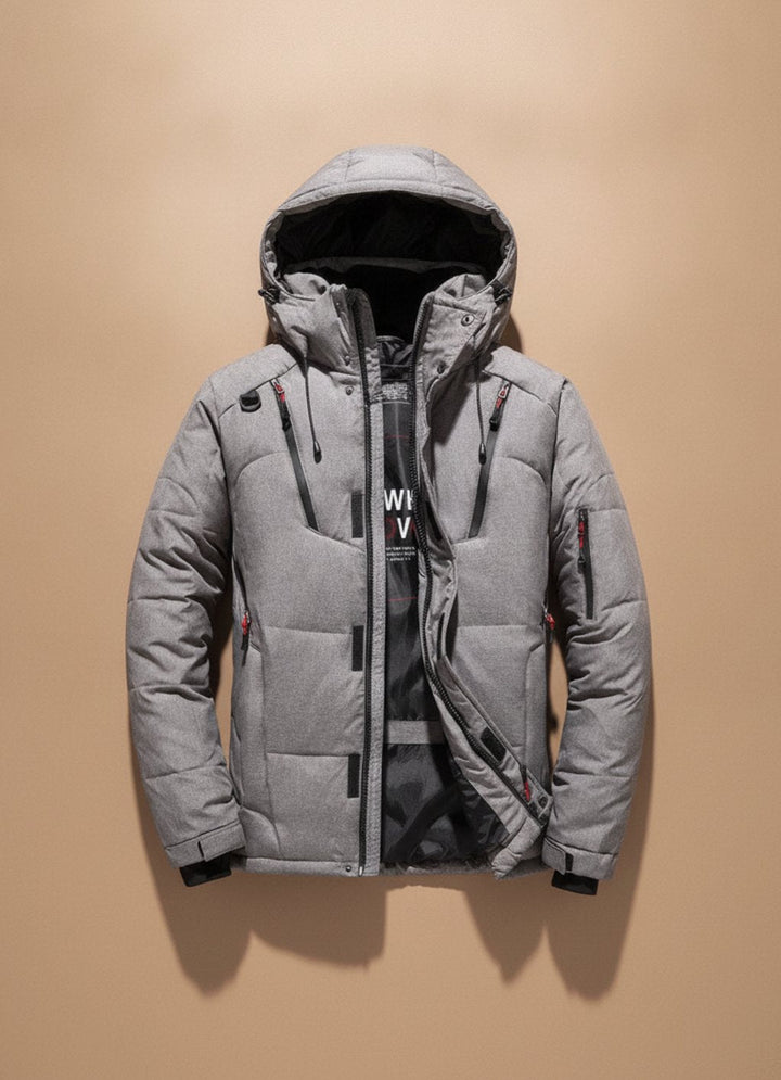 Herren Winterjacke Gefütterte Kapuzenjacke Winddicht Warme Outdoorjacke