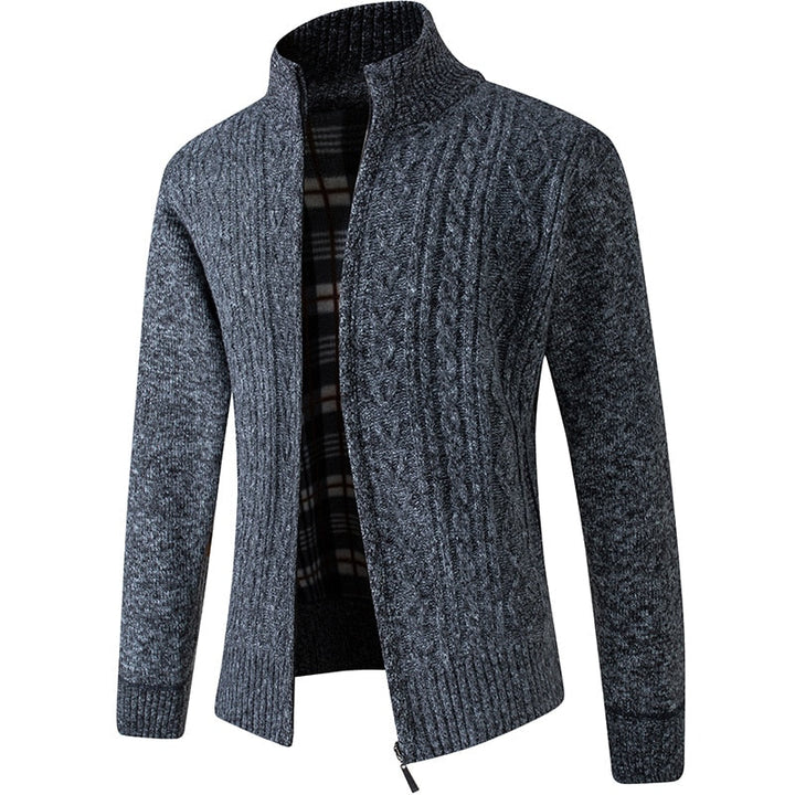 Gefütterte Strickjacke mit Reissverschluss für Herren - Victor