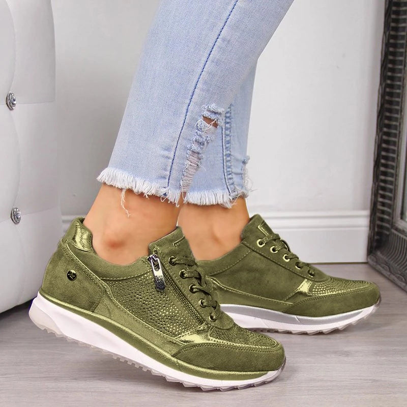 Damen Komfortschuhe mit Fußgewölbeunterstützung und rutschfester Sohle für den Alltag