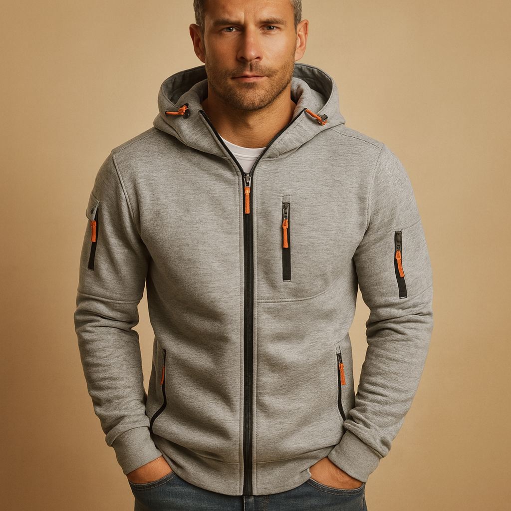 Herren-Hoodie | Reissverschluss & verstellbare Kapuze