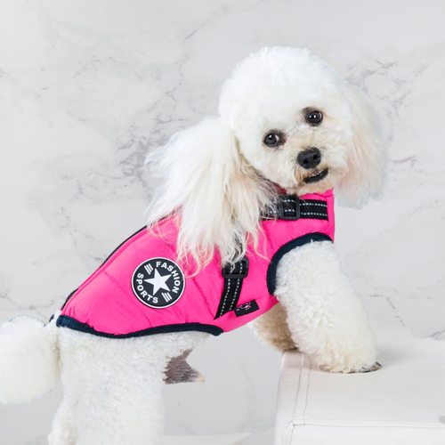 Hundejacke mit integriertem Geschirr, winddicht und wasserabweisend, reflektierend