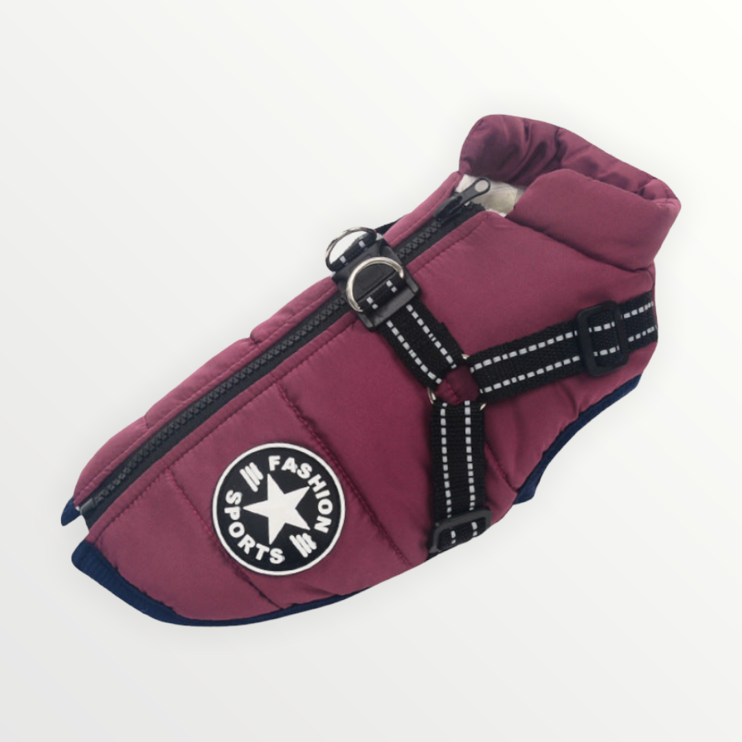 Hundejacke mit integriertem Geschirr, winddicht und wasserabweisend, reflektierend