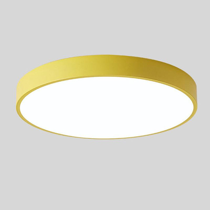 Runde Nordic-Macaron-Deckenlampe aus Holz
