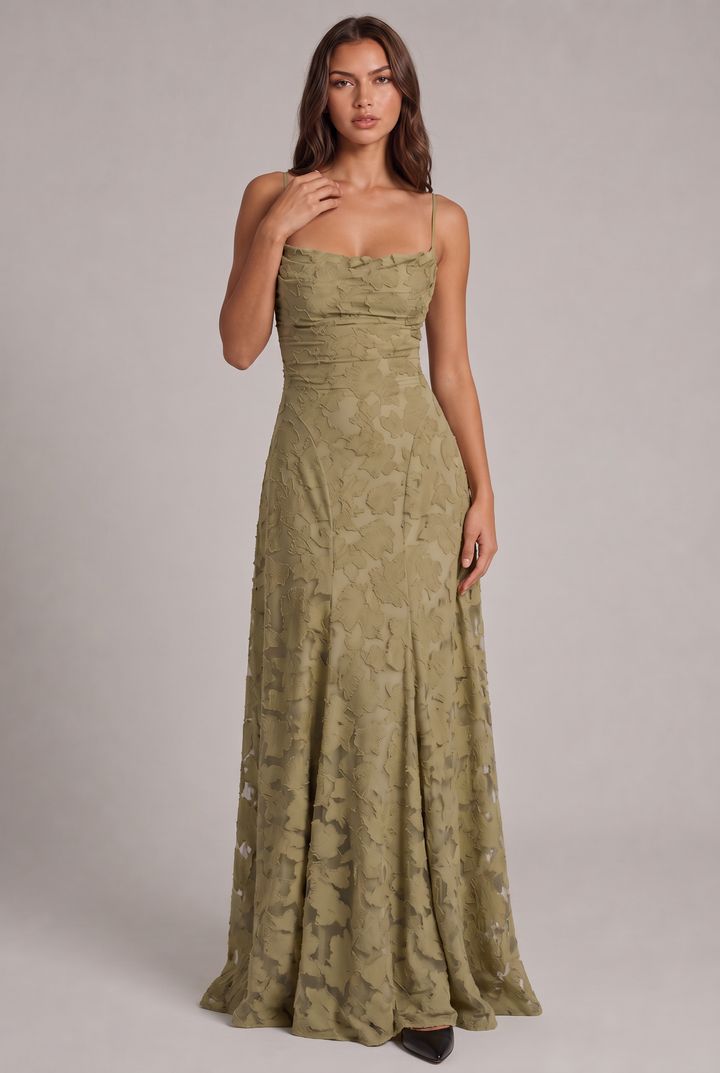 Olivia Maxikleid - Elegantes Abendkleid mit floralem Muster