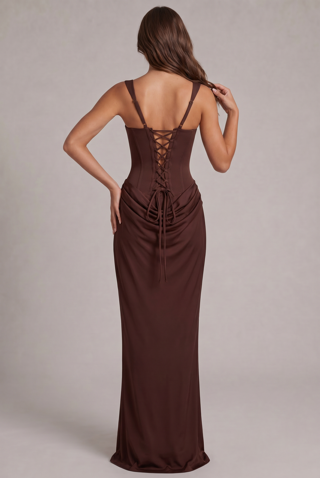 Maxikleid mit strukturiertem Korsett-Oberteil und quadratischem Ausschnitt