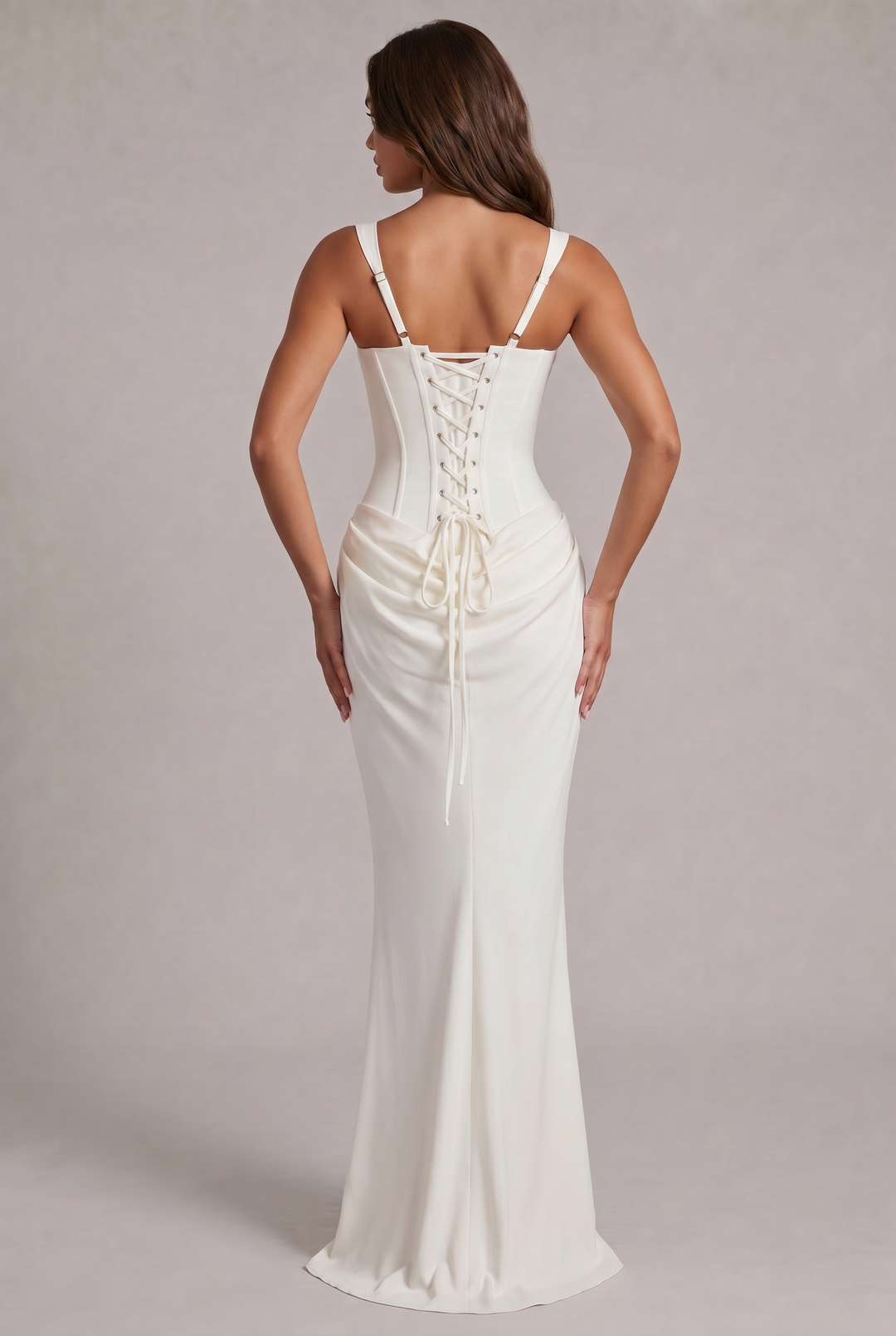 Maxikleid mit strukturiertem Korsett-Oberteil und quadratischem Ausschnitt