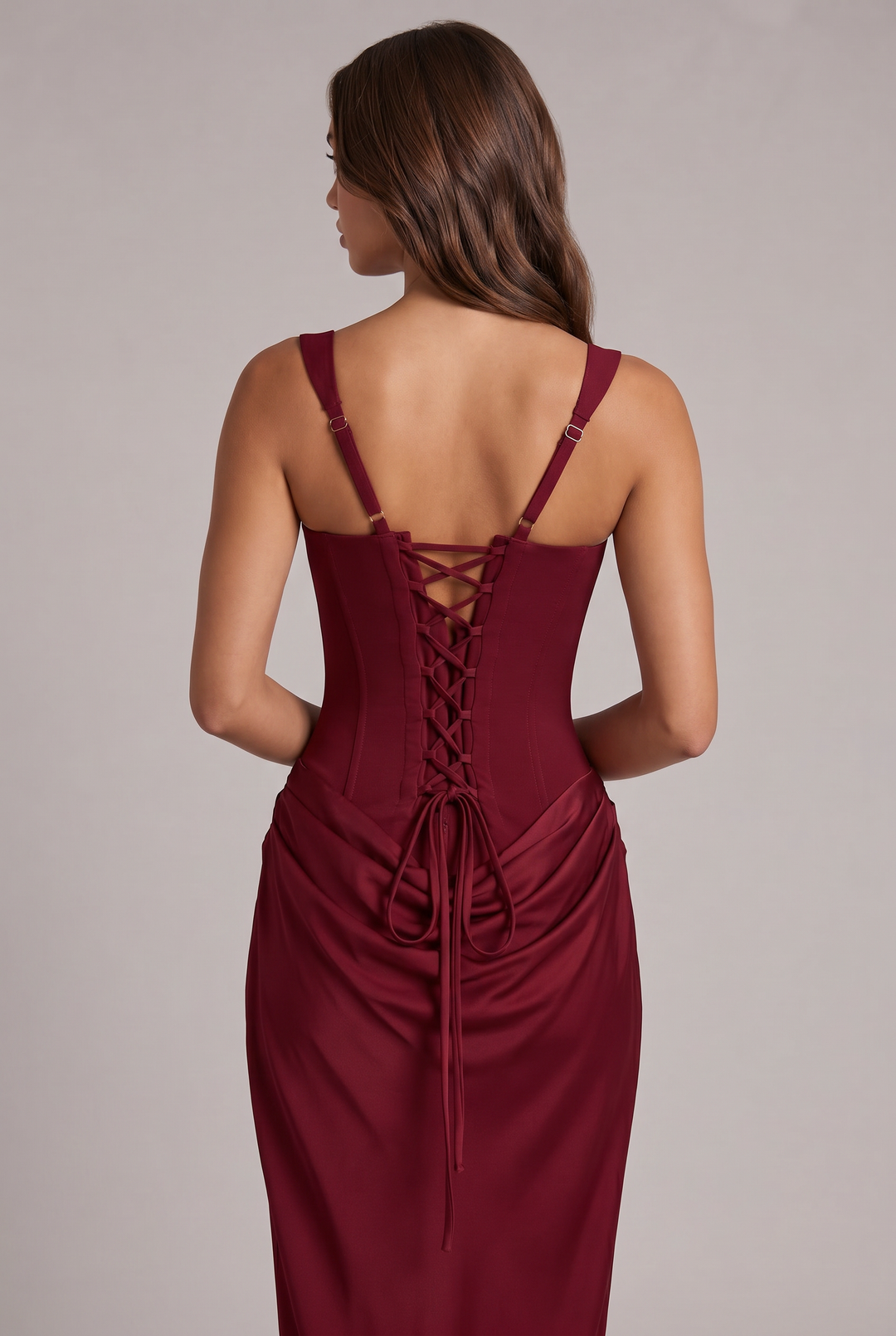 Maxikleid mit strukturiertem Korsett-Oberteil und quadratischem Ausschnitt