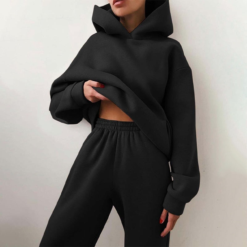 Damen-Jogger-Set | 2-teilig: Hoodie & Hose mit Stretchbund