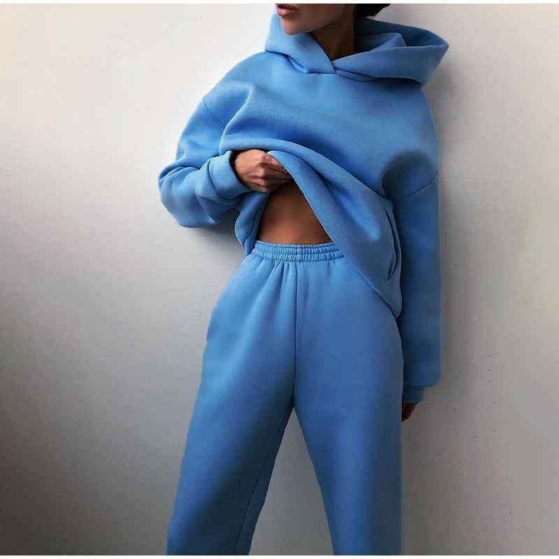Damen-Jogger-Set | 2-teilig: Hoodie & Hose mit Stretchbund