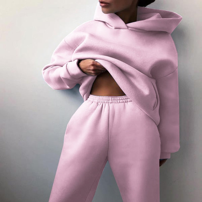 Damen-Jogger-Set | 2-teilig: Hoodie & Hose mit Stretchbund