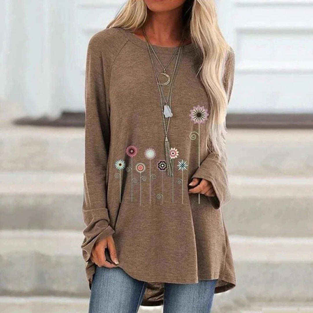 Sweatshirt mit 3D-Blumenstickerei