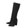 Kniehoher Stretchstiefel mit Blockabsatz - Camille