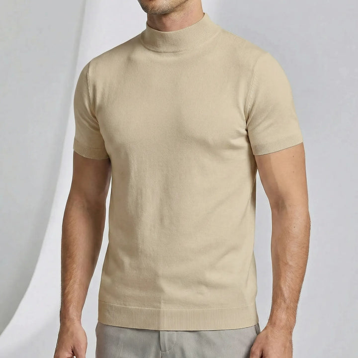 T-Shirt mit kurzen Ärmeln und Stehkragen - Riccardo