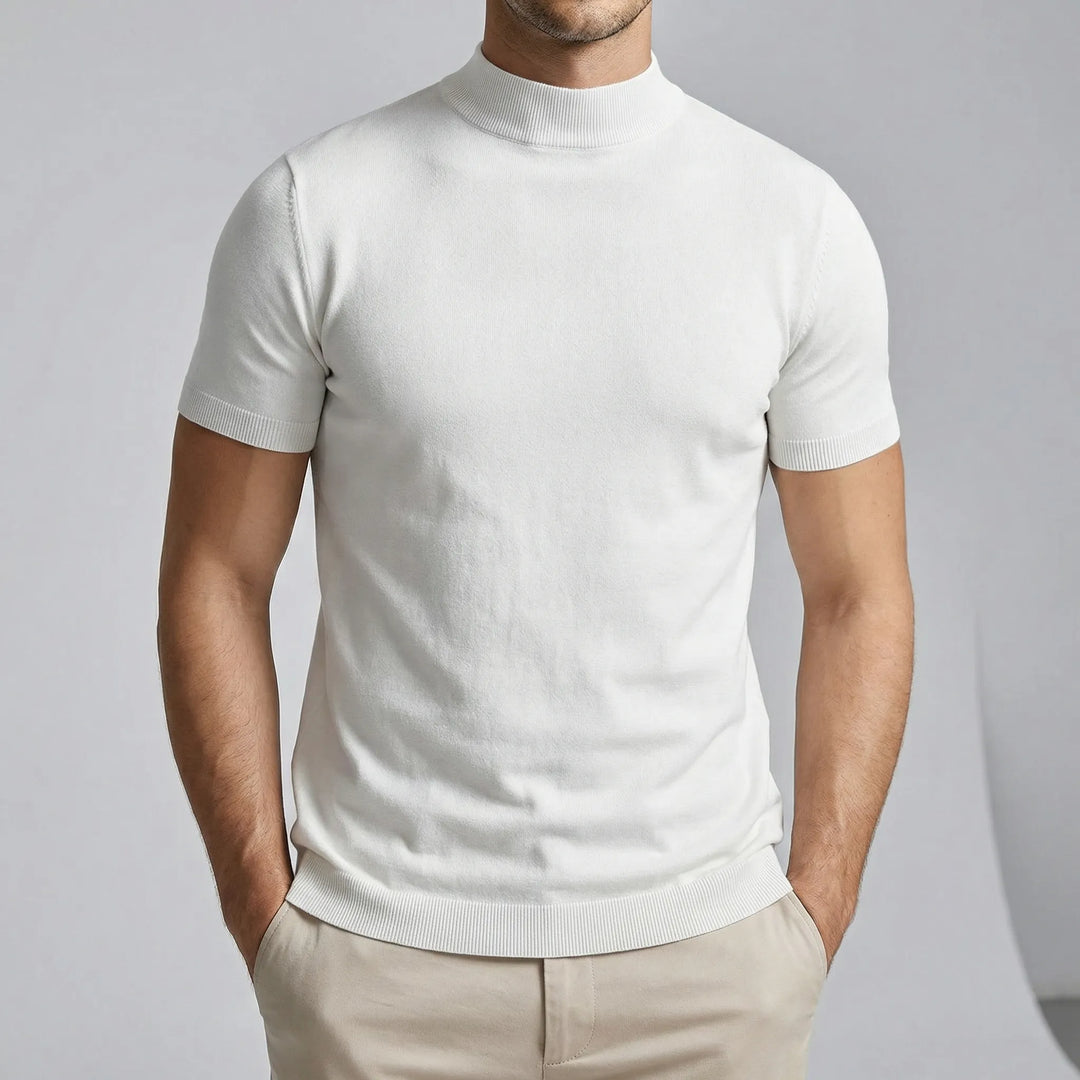 T-Shirt mit kurzen Ärmeln und Stehkragen - Riccardo