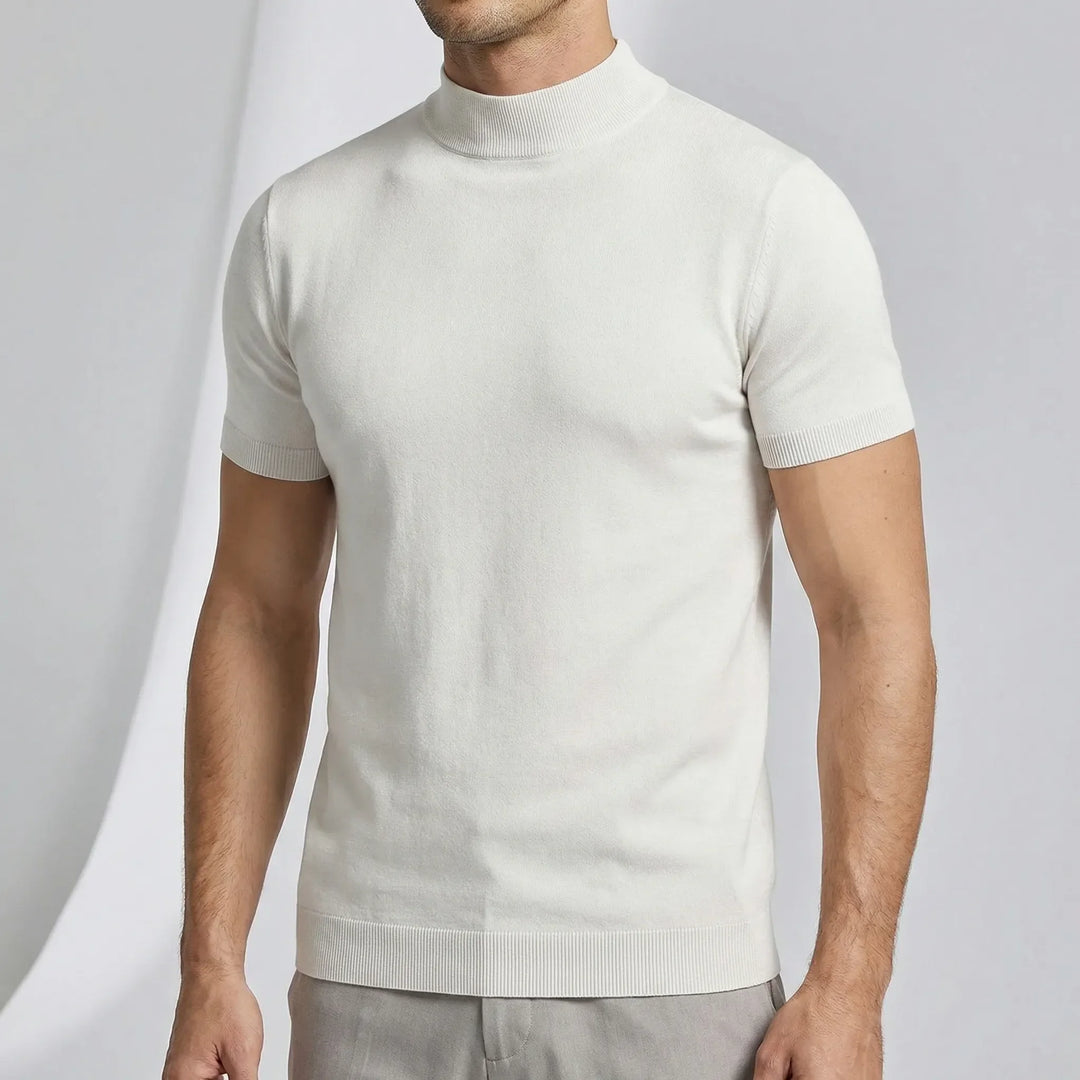 T-Shirt mit kurzen Ärmeln und Stehkragen - Riccardo