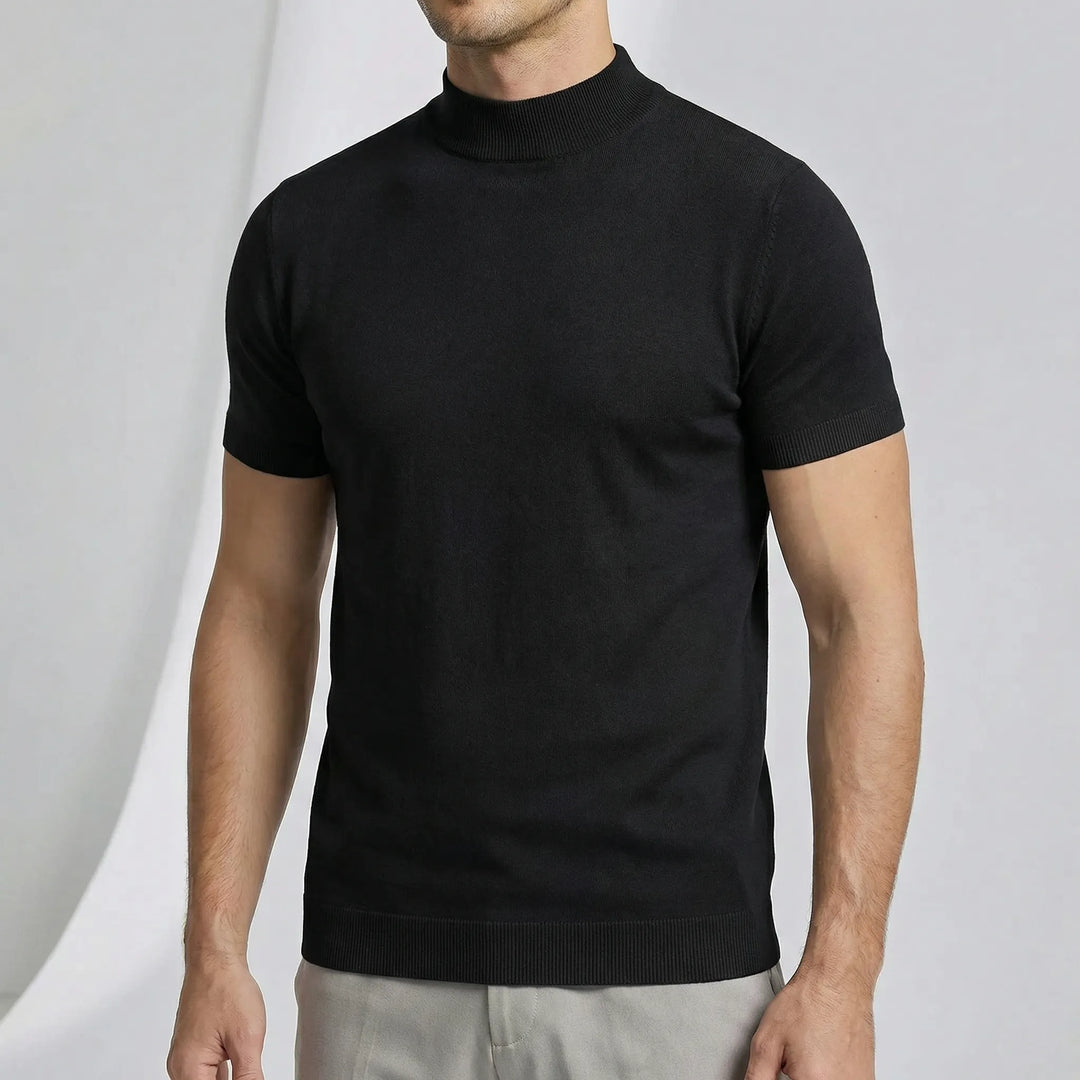 T-Shirt mit kurzen Ärmeln und Stehkragen - Riccardo