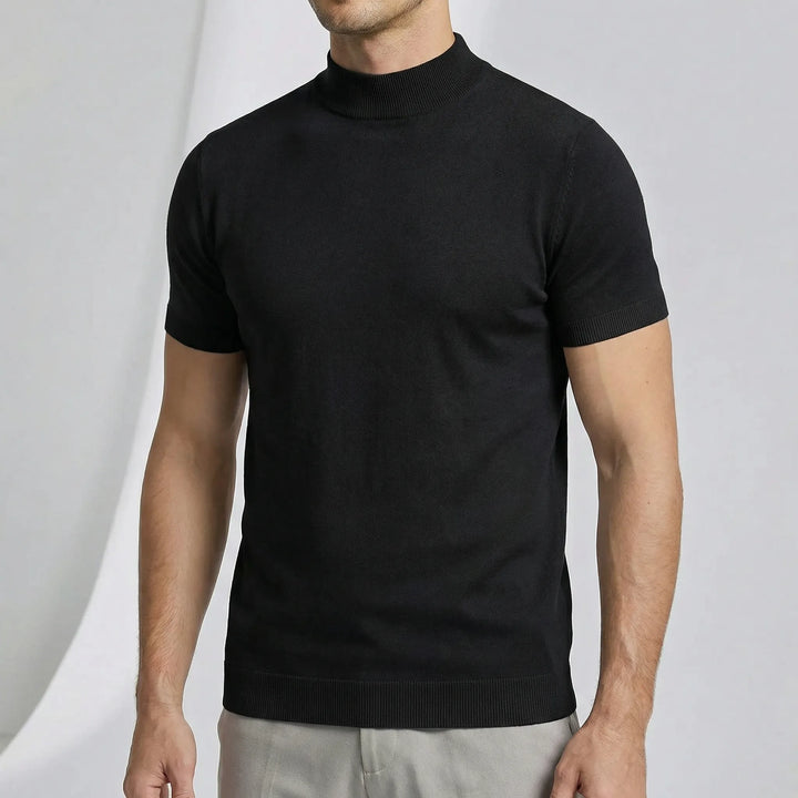 T-Shirt mit kurzen Ärmeln und Stehkragen - Riccardo