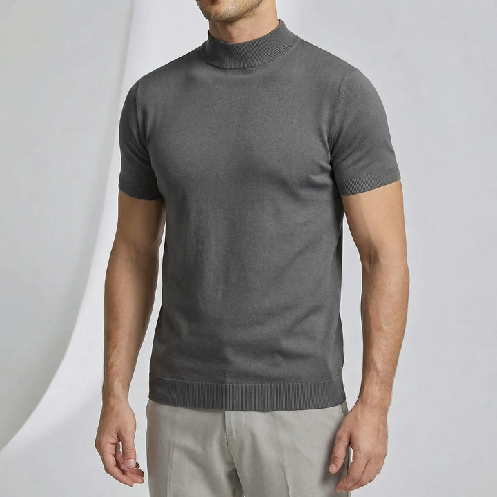 T-Shirt mit kurzen Ärmeln und Stehkragen - Riccardo