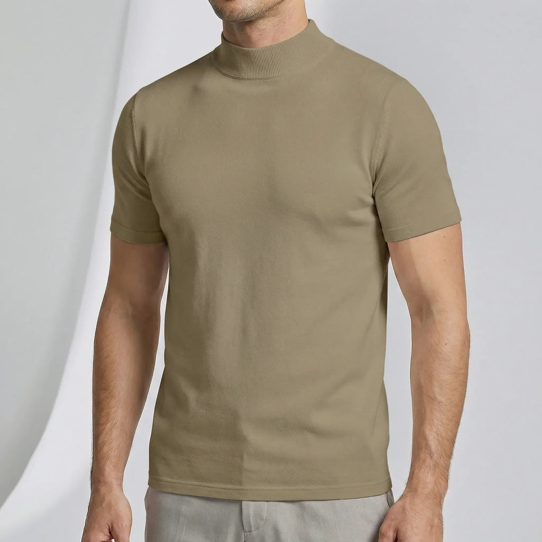 T-Shirt mit kurzen Ärmeln und Stehkragen - Riccardo
