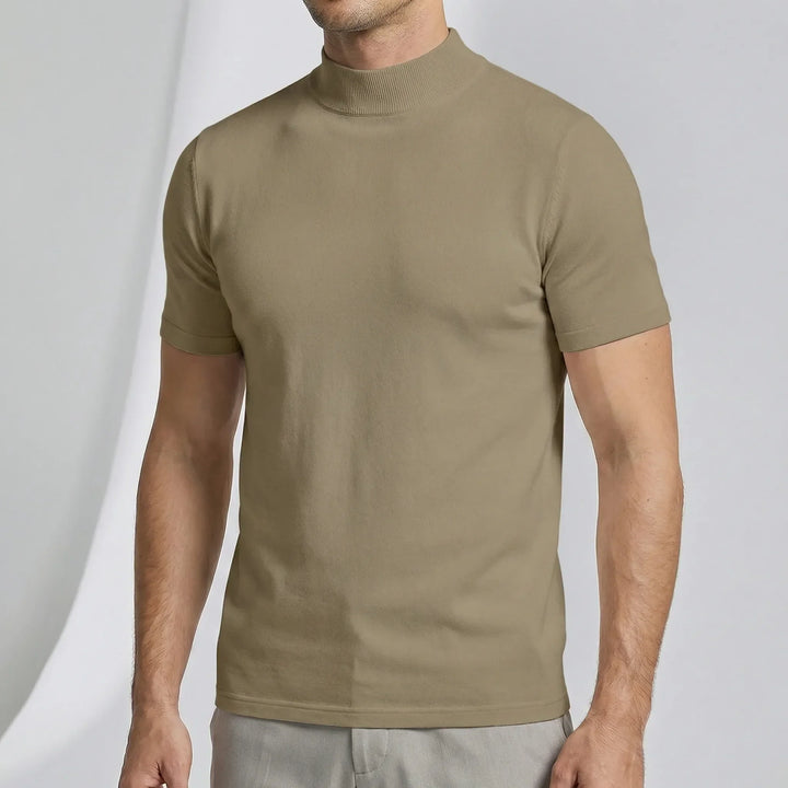 T-Shirt mit kurzen Ärmeln und Stehkragen - Riccardo