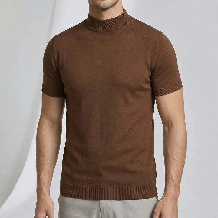 T-Shirt mit kurzen Ärmeln und Stehkragen - Riccardo