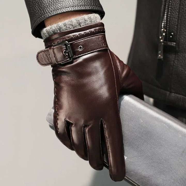 Herrenhandschuh mit kurzem Schaft und Riemen - Danny