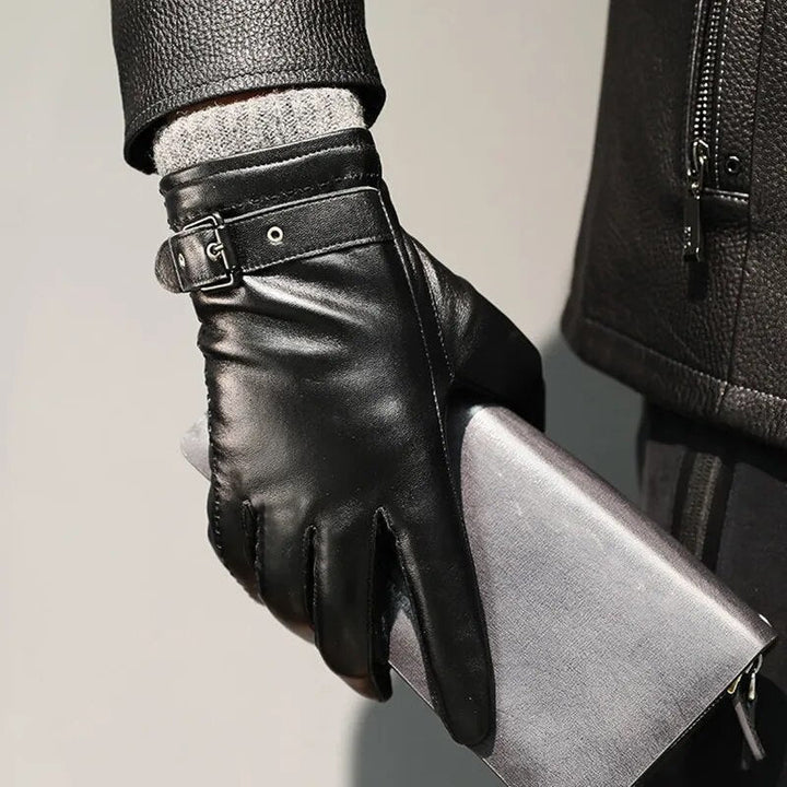 Herrenhandschuh mit kurzem Schaft und Riemen - Danny