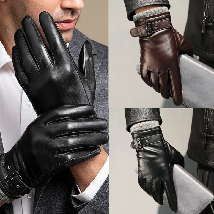 Herrenhandschuh mit kurzem Schaft und Riemen - Danny