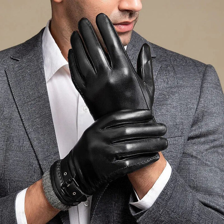 Herrenhandschuh mit kurzem Schaft und Riemen - Danny