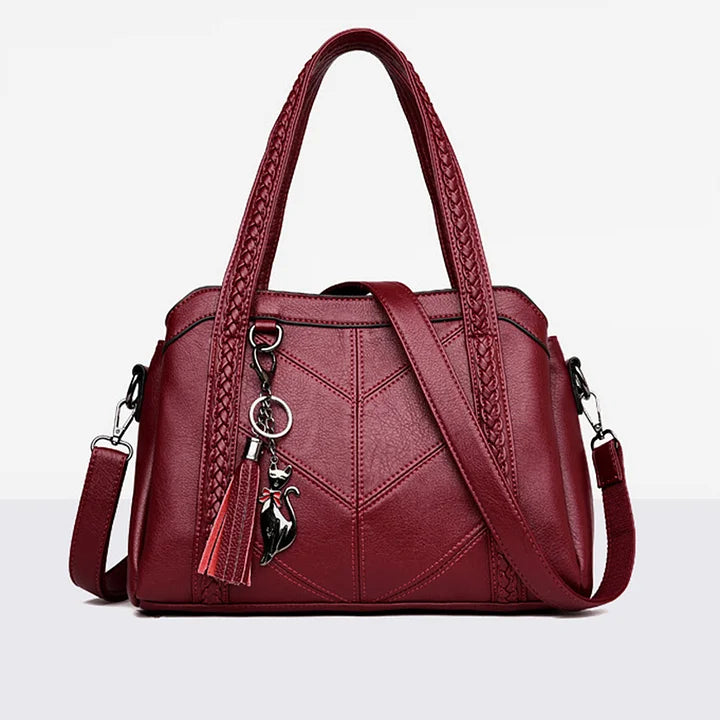Lederhandtasche | Geräumiger und gut organisierter Shopper für Damen
