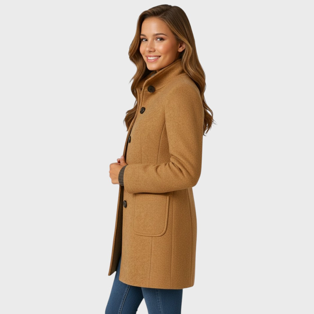 Taillierter Damenmantel mit Knopfverschluss – Eleganter Stil