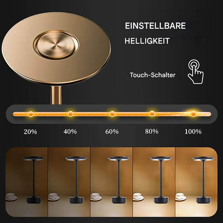 LuminLight kabellose wiederaufladbare LED-Tischlampe
