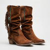 Halbhohe Westernstiefel mit Fransen - Caroline
