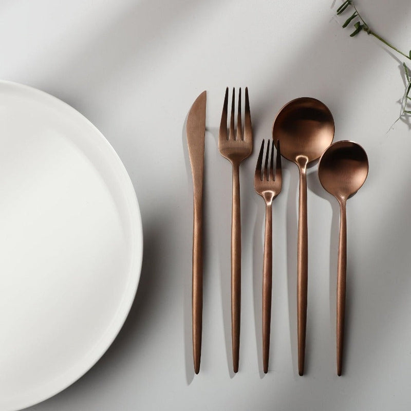 Luxus-Besteckset aus Edelstahl – Design in Gold | 24 Teile / 48 Teile