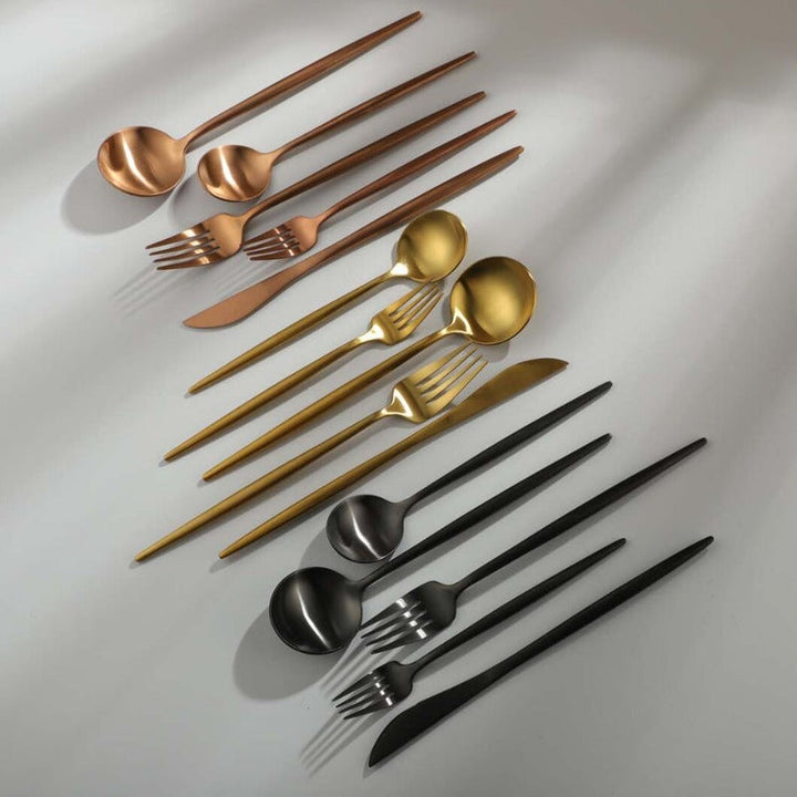 Luxus-Besteckset aus Edelstahl – Design in Gold | 24 Teile / 48 Teile