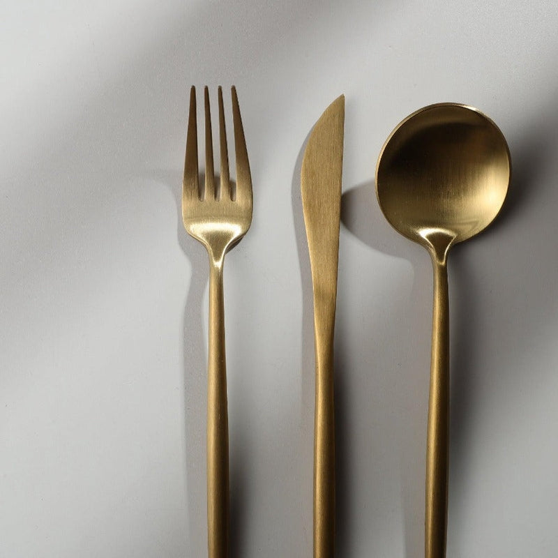 Luxus-Besteckset aus Edelstahl – Design in Gold | 24 Teile / 48 Teile