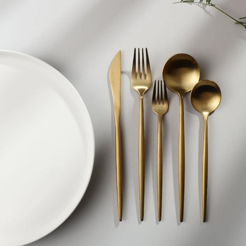 Luxus-Besteckset aus Edelstahl – Design in Gold | 24 Teile / 48 Teile