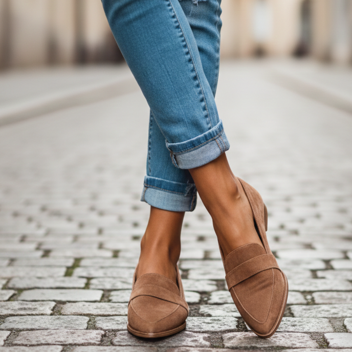 Damen-Loafer mit spitzer Spitze – klassische flache Mokassins