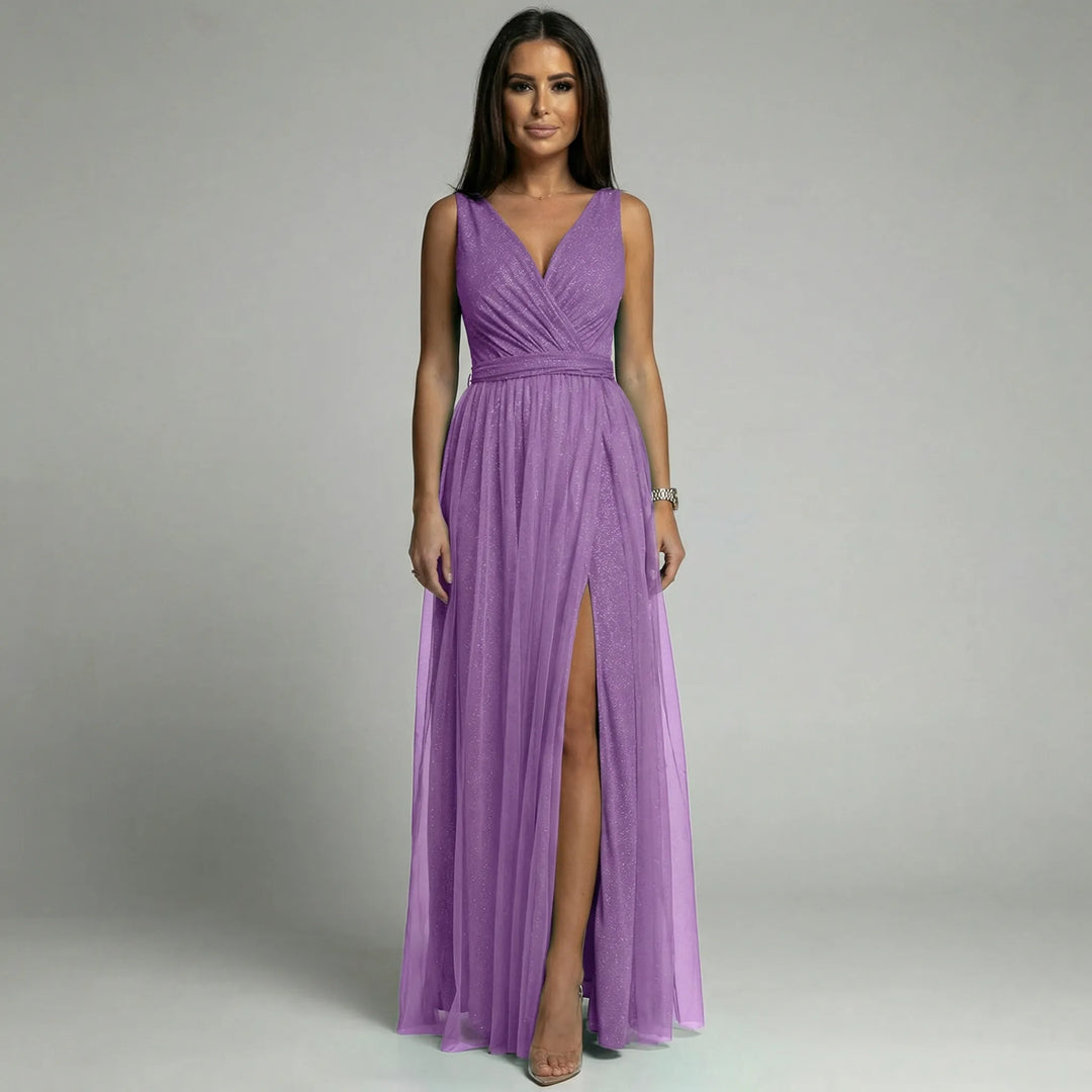 Ärmelloses Abendkleid mit V-Ausschnitt - Lynne
