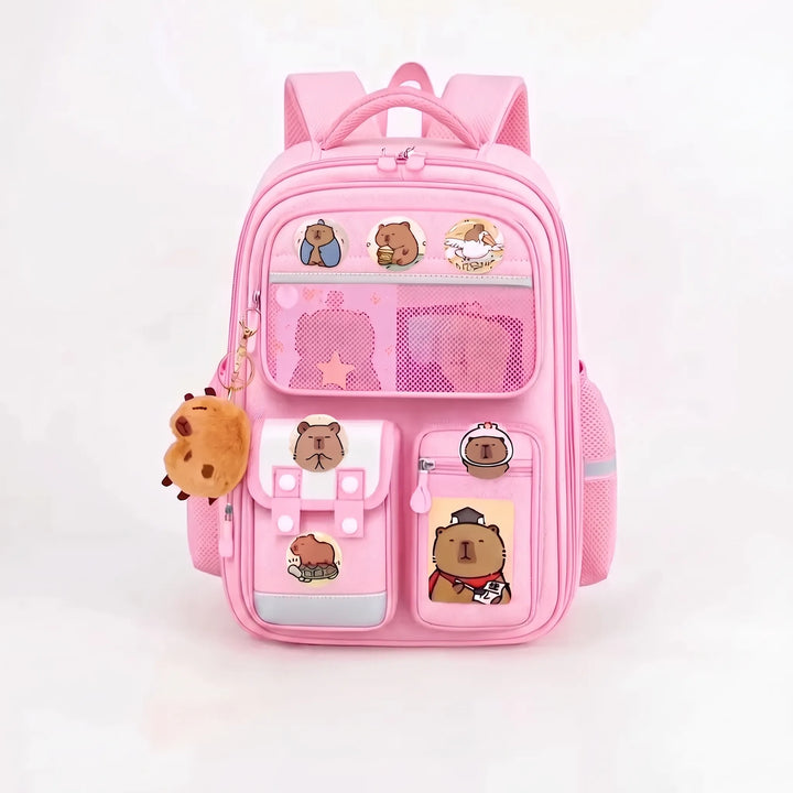 Multifunktionaler Schulrucksack mit Capybara-Motiv - Viyora