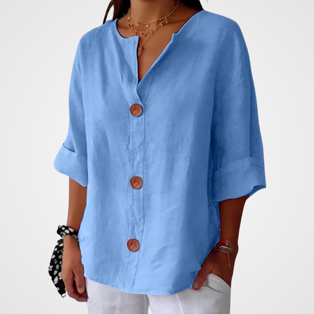 Olivia – lockere Leinenbluse: leichtes und bequemes Sommer-Top