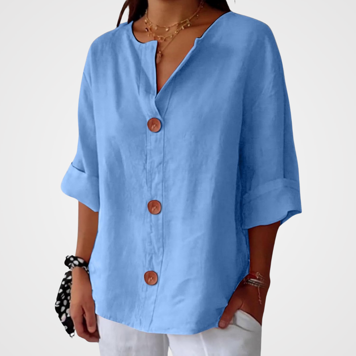 Olivia – lockere Leinenbluse: leichtes und bequemes Sommer-Top